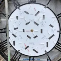 Image showing the Installed clock face prior to glazing with new Opal Glass