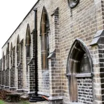 Image showing the new Lime Pointing to the North Aisle, and the areas being dug out for the new Drains