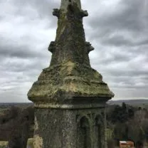 Image of one of the original Pinnacles at the top of the tower prior to dismantle